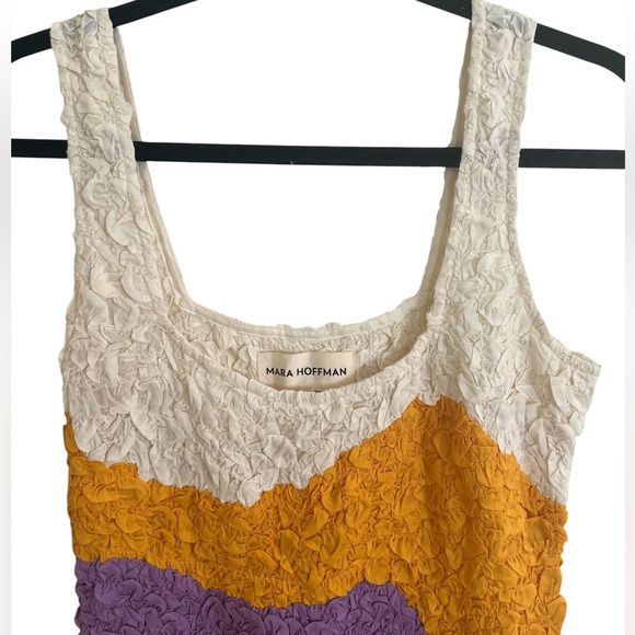 Mara Hoffman Laura Dress in Meadow Colorblock Print Medium - Picture 3 of 8